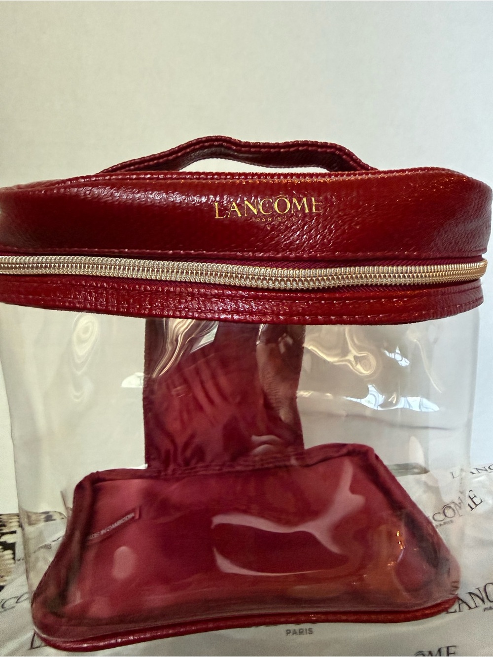 NWT Lancôme 7-Pc Luxury Skincare & Makeup Gift Set with Maroon Travel Bag - Picture 4 of 6